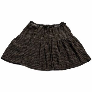 Promod Mini Skirt | Brown Black Abstract Print | 90s Y2K Boho | Medium